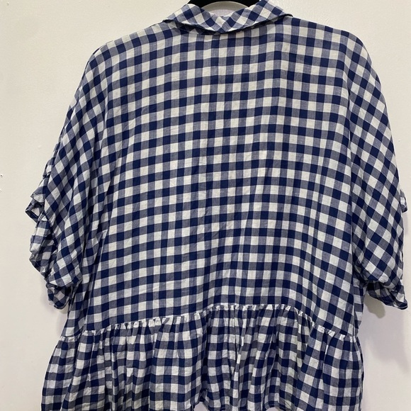 Maeve Anthropologie Flounce Gingham Buttoned Down Blouse Top - Picture 10 of 10